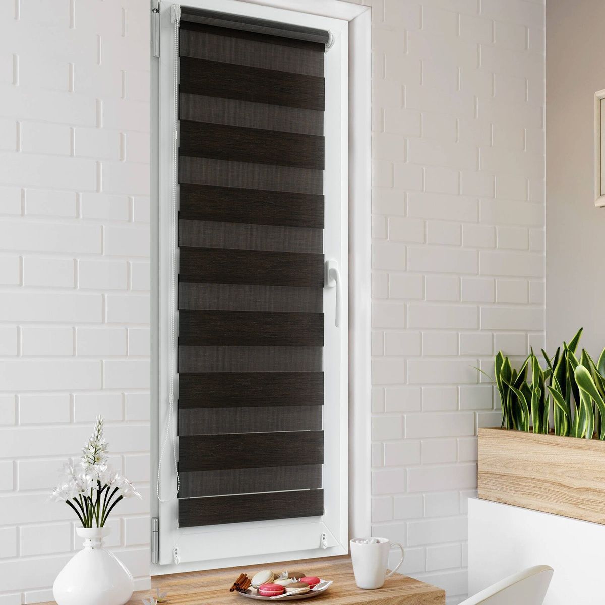 Zebra Roller Blind Mahogany - 40cm*160cm