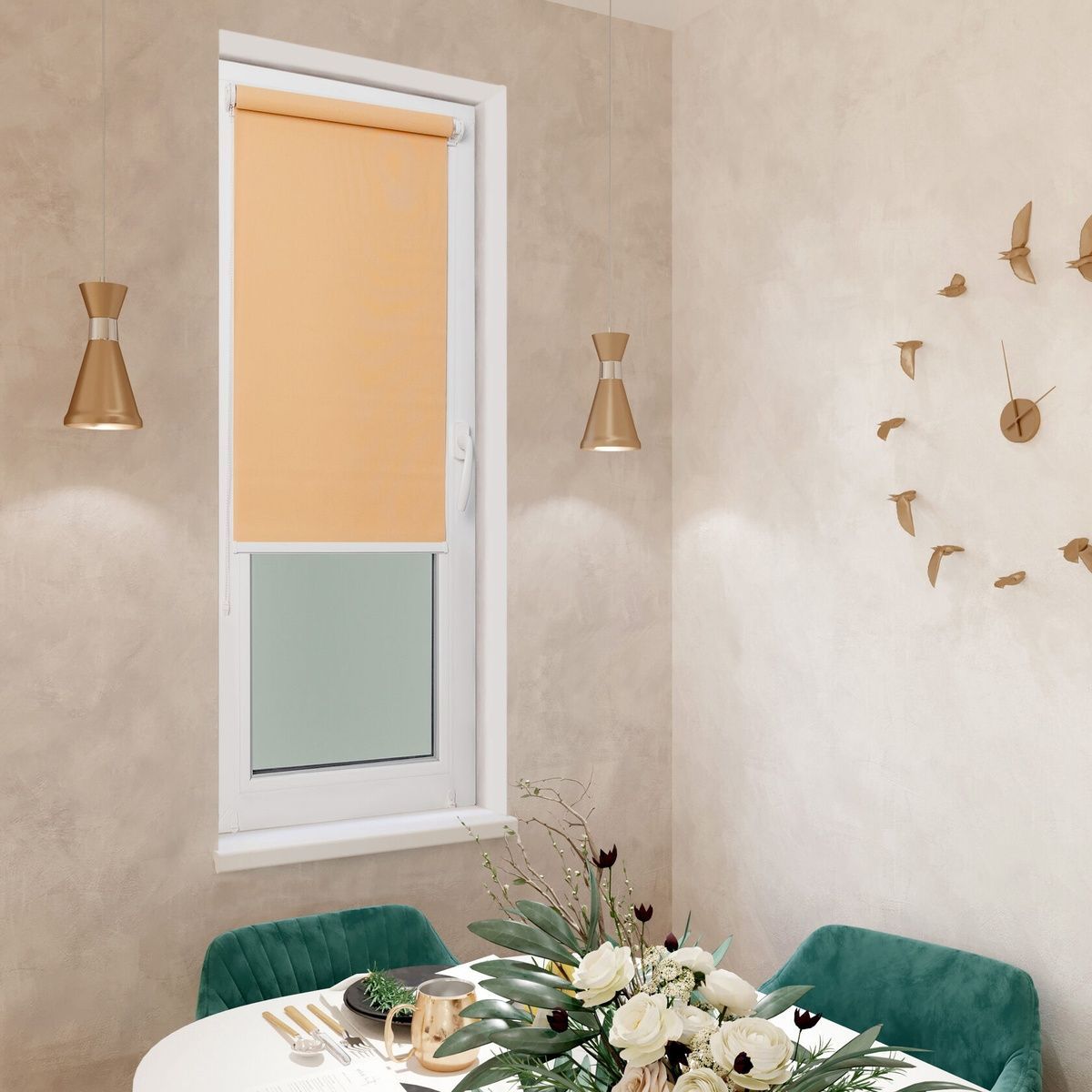 Plain Roller Blind Side Golden Sand - 40cm*170cm