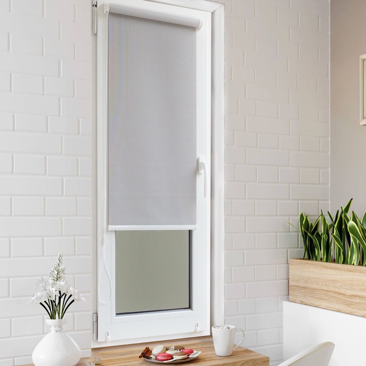 Plain Roller Blind Side Ash - 40cm*170cm