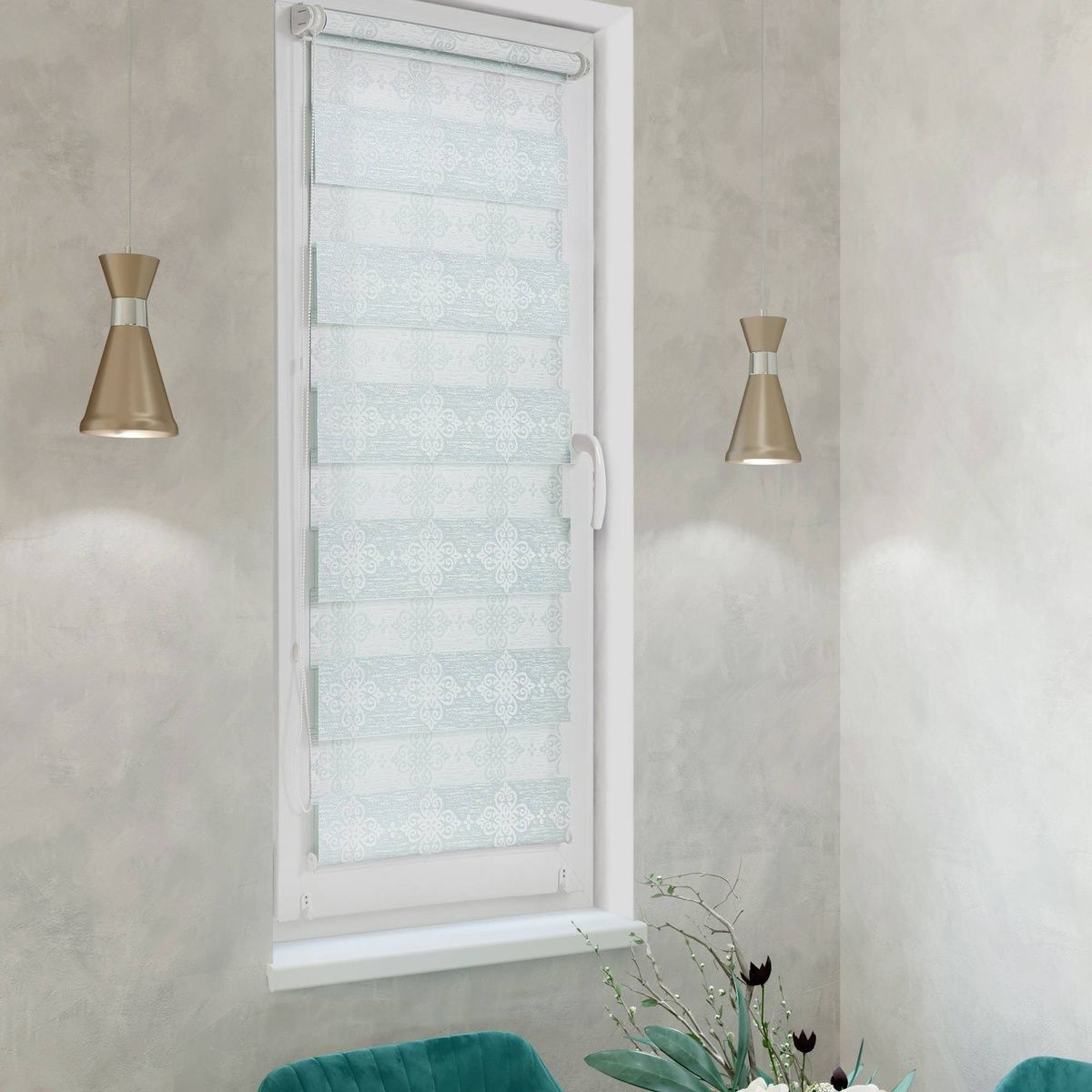 Zebra Roller Blind Classic Turquoise - 40cm*160cm